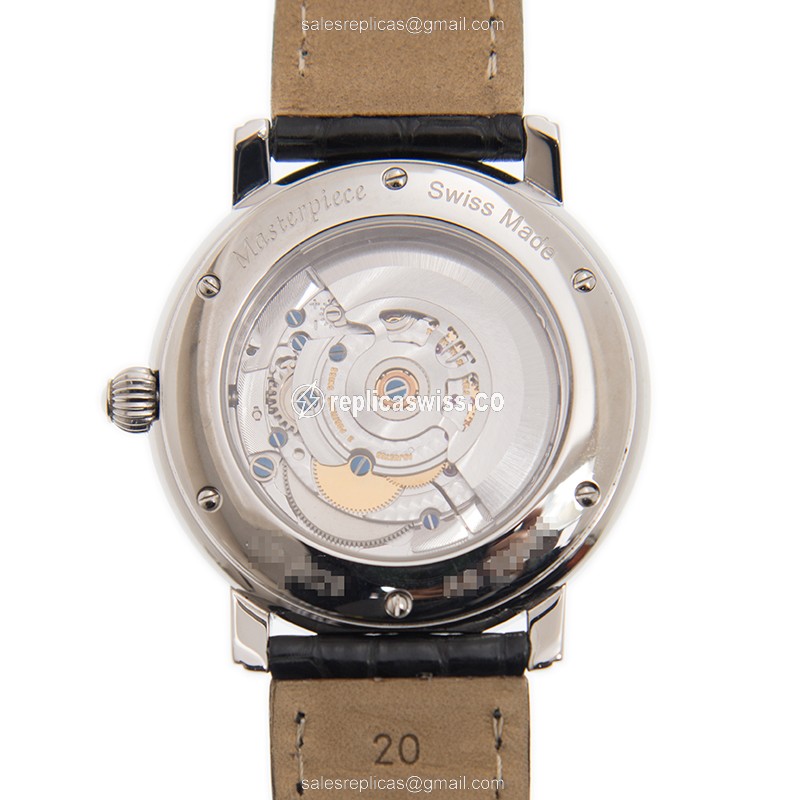 Maurice Lacroix MP6328-SS001-39E Replica - Automatic - Steel Case - Black Dial - Black Alligator Strap - View 3