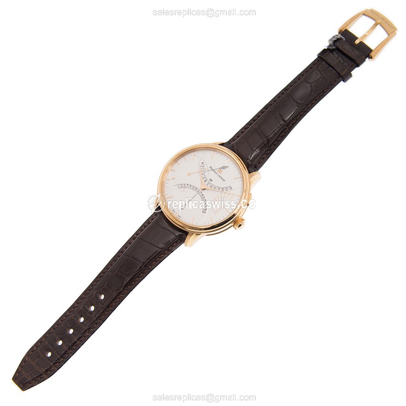 Maurice Lacroix MP7218-PG101-130 Manual Wind - 18kt Rose Gold Case - White Dial - Brown Alligator Strap - View 2