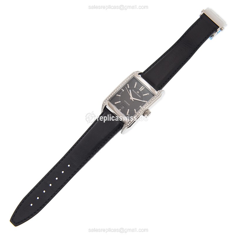 Maurice Lacroix PT6247-SD501-350 PONTOS Replica - Automatic - Black Dial - Leather Strap - Buckle Clasp - View 2