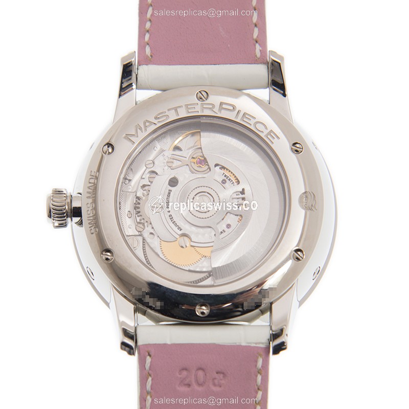 Maurice Lacroix MP6428-SD501-17E Replica - Automatic - Steel Case - White Dial - Alligator White Strap - View 3