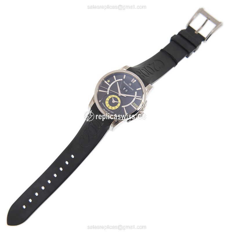 Maurice Lacroix PT6238-SS001-330 PONTOS Replica - Automatic - Steel Case - Black Dial - Black Rubber Strap - View 2