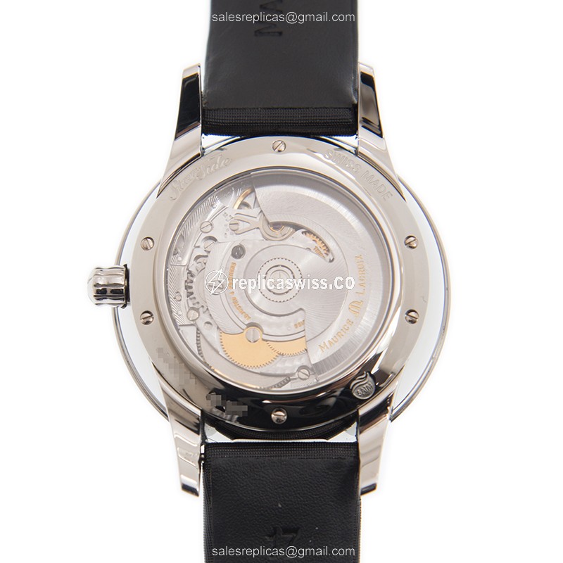 Maurice Lacroix EVIDENZA Automatic - Blue Dial - Leather Strap - White Clasp - View 3