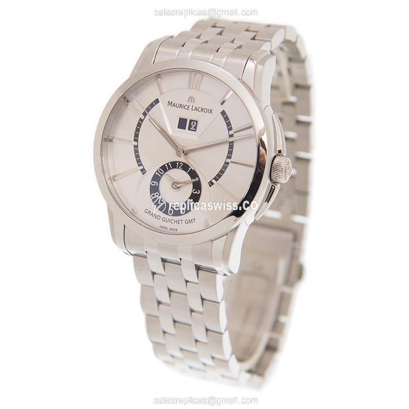 Maurice Lacroix PT6238-SS002-130 PONTOS Replica - Automatic - Steel Case - Silver Dial - Steel Strap - View 3