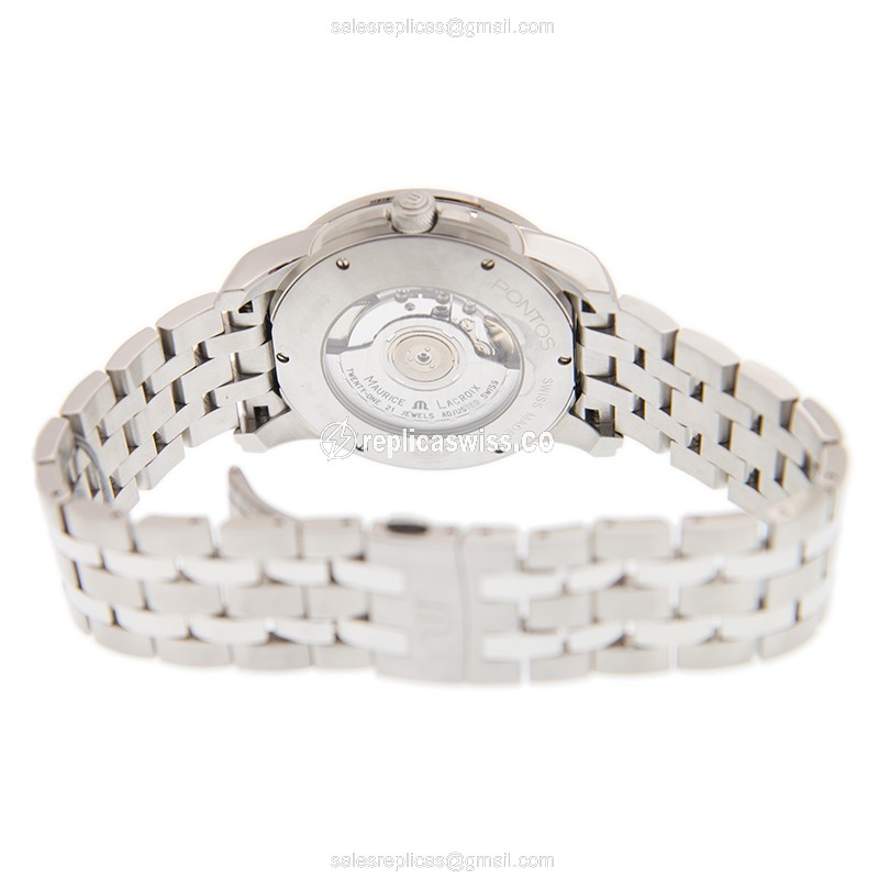 Maurice Lacroix PT6238-SS002-130 PONTOS Replica - Automatic - Steel Case - Silver Dial - Steel Strap - View 4