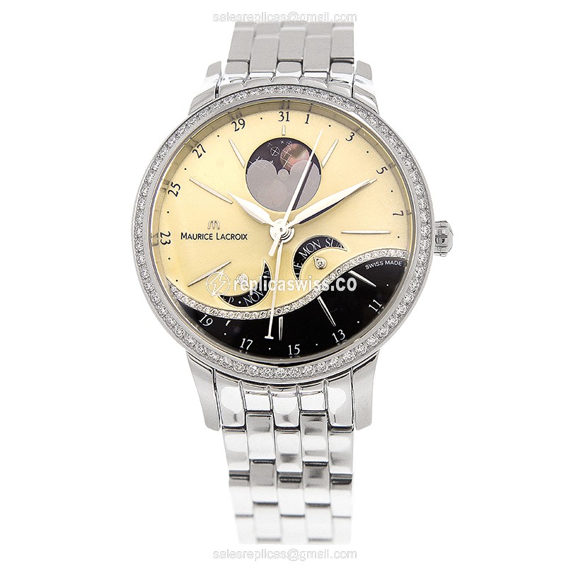 Maurice Lacroix STARSIDE - Automatic - Gold Dial - Steel Case - Silver Strap - View 2