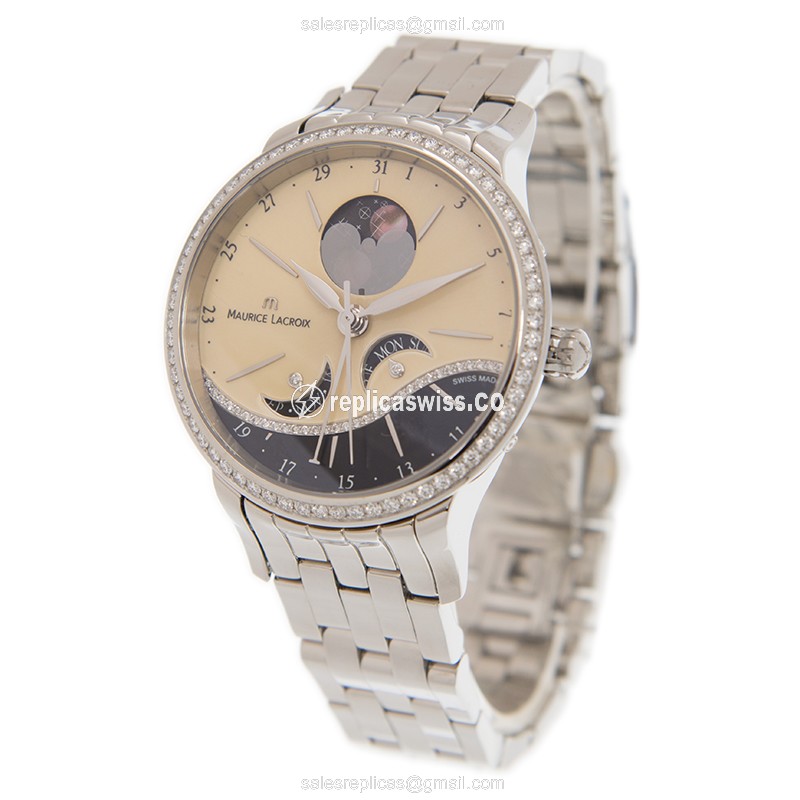 Maurice Lacroix STARSIDE - Automatic - Gold Dial - Steel Case - Silver Strap - View 3