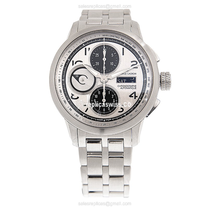 Maurice Lacroix MP6348-SS002-12E Replica - Automatic - Silver Dial - Steel Case & Band - View 2