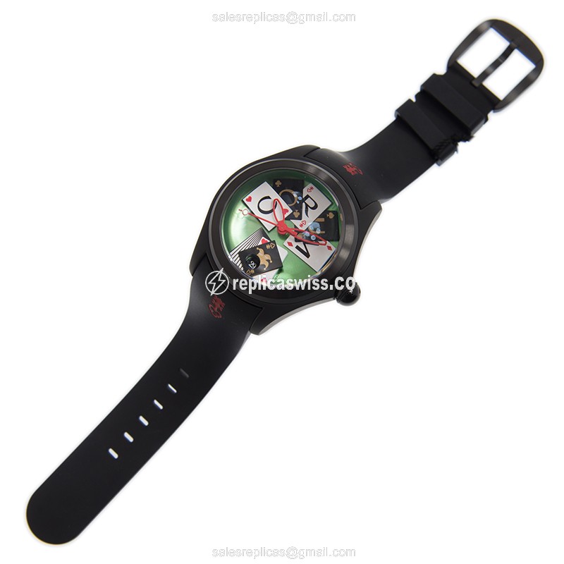 Corum Bubble Replica - Automatic - Green Dial - Stainless Steel - Black Rubber Buckle - View 2
