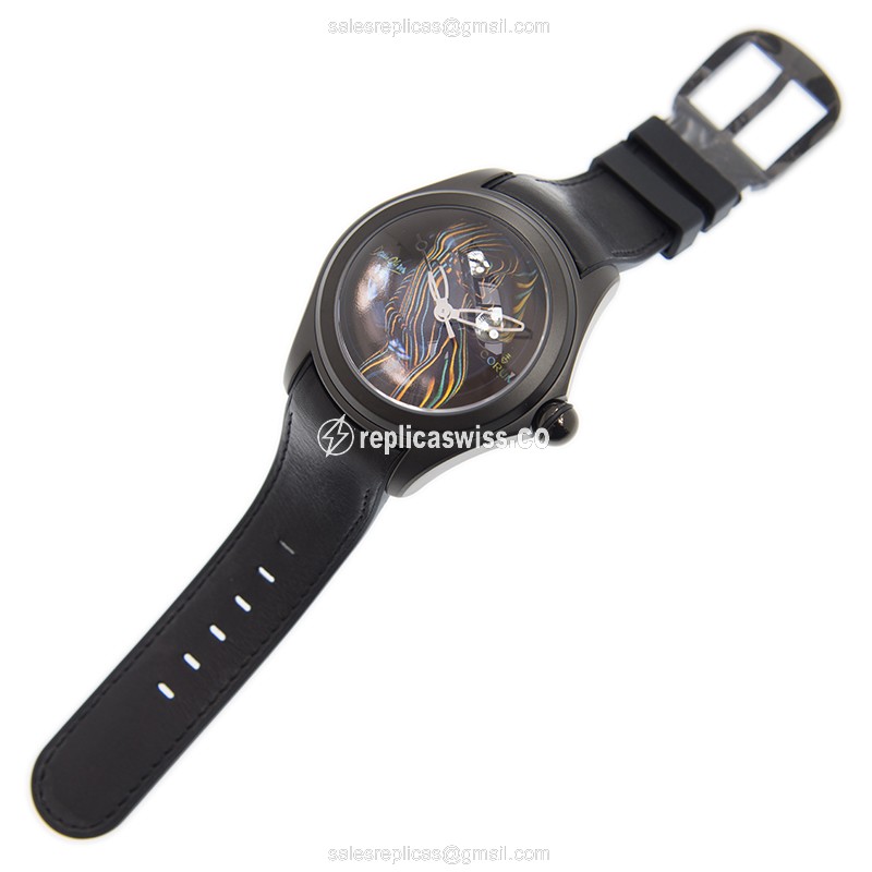 Corum Bubble Replica - Automatic - Stainless Steel - Black Dial - Rubber Strap - Buckle Clasp - View 2