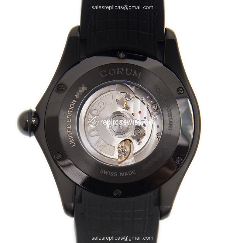Corum Bubble Replica - Automatic - Stainless Steel - Black Dial - Rubber Strap - Buckle Clasp - View 3