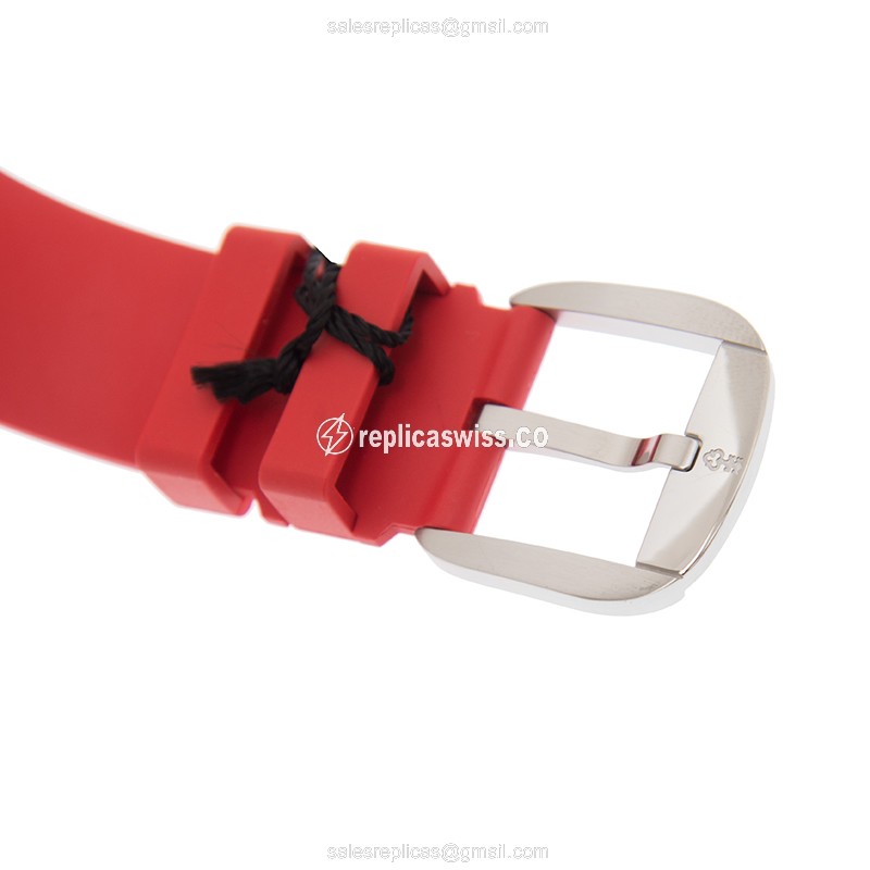Corum Bubble Replica - Automatic - Steel Case - White Dial - Red Rubber Strap - View 4
