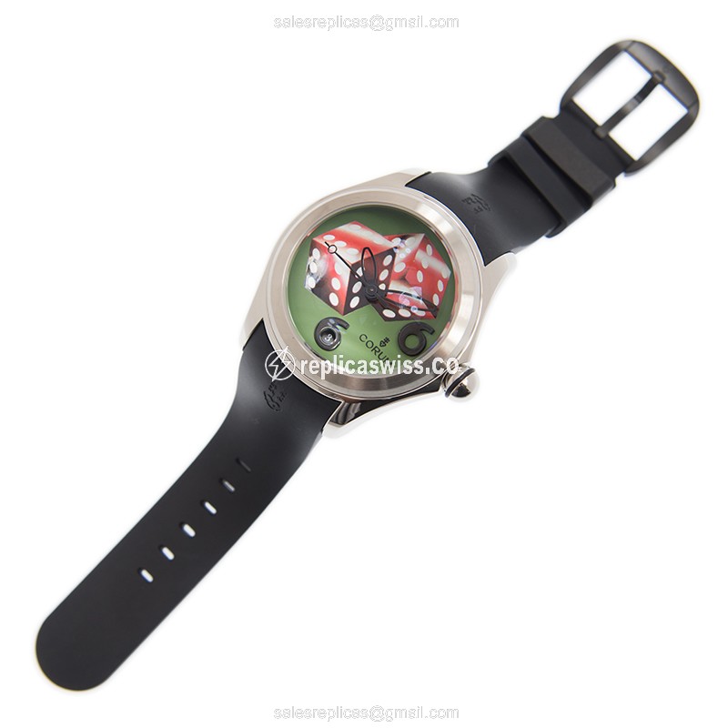 Corum Bubble Replica - Automatic - Green - Steel - Black Rubber Buckle - View 2