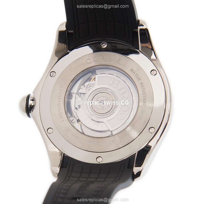 Corum Bubble Replica - Automatic - Green - Steel - Black Rubber Buckle - View 3