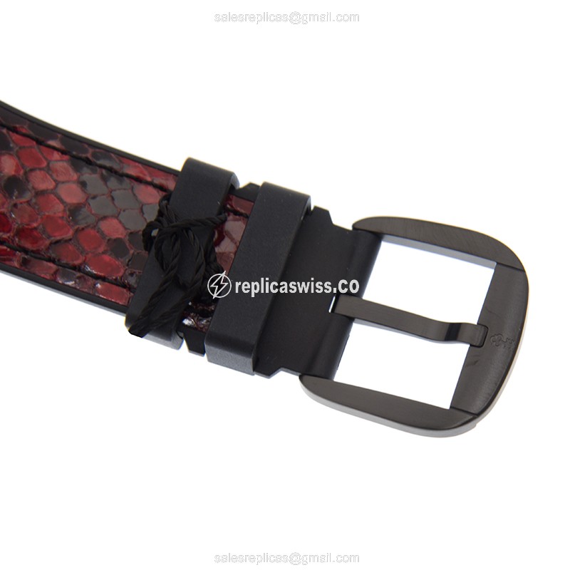Corum Bubble Replica - Automatic - Red Dial - Steel Case - Red Leather Strap - View 4