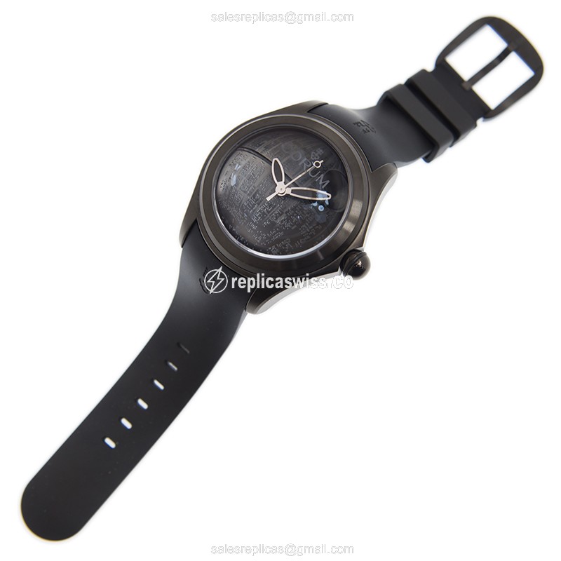 Corum Bubble Replica - Automatic - Steel Case - Black Dial - Rubber Strap - View 2