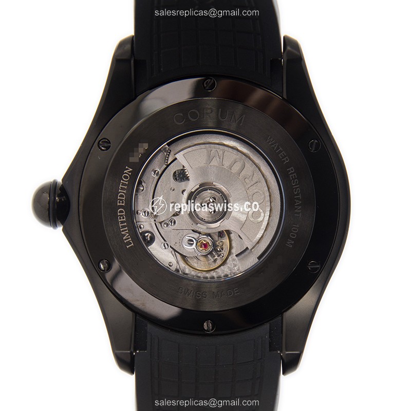 Corum Bubble Replica - Automatic - Steel Case - Black Dial - Rubber Strap - View 3