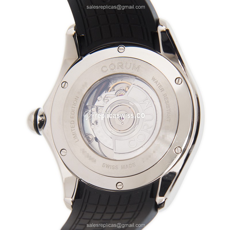 Corum Bubble Replica - Automatic - Steel Case - Black Dial - Black Rubber Strap - View 3