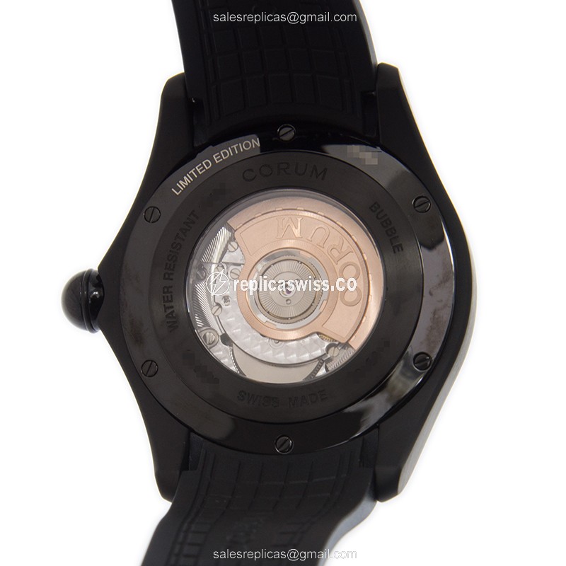 Corum Bubble Replica - Automatic - Steel Case - Black Dial - Rubber Strap - View 3