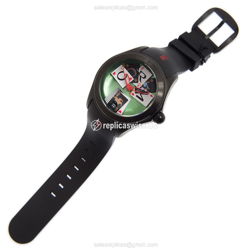Corum Bubble Replica - Automatic - Steel Case - Green Dial - Black Rubber Strap - Buckle Clasp - View 2