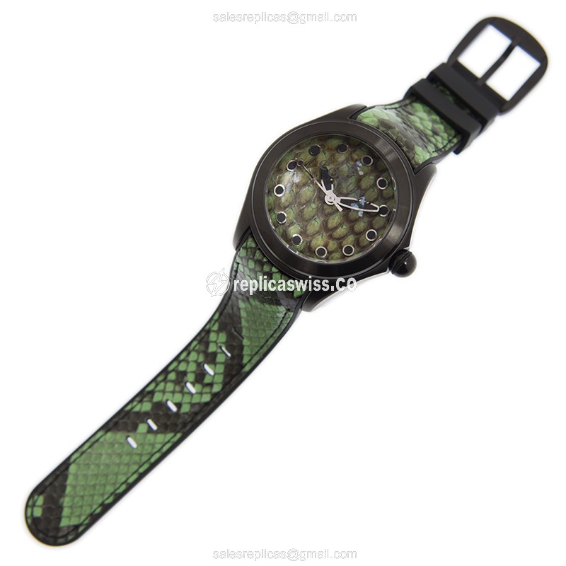 Corum Bubble Automatic - Green Dial - Rubber Green Strap - Buckle Clasp - Stainless Steel Case - View 2