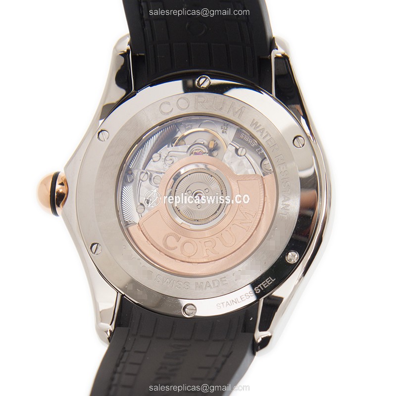 Corum Bubble Replica - Automatic - 18kt Rose Gold & Steel - Brown Dial, Alligator Strap - View 3