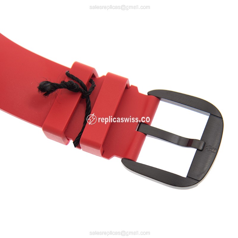 Corum Bubble Replica - Automatic - Steel Case - White Dial - Red Rubber Strap - View 4