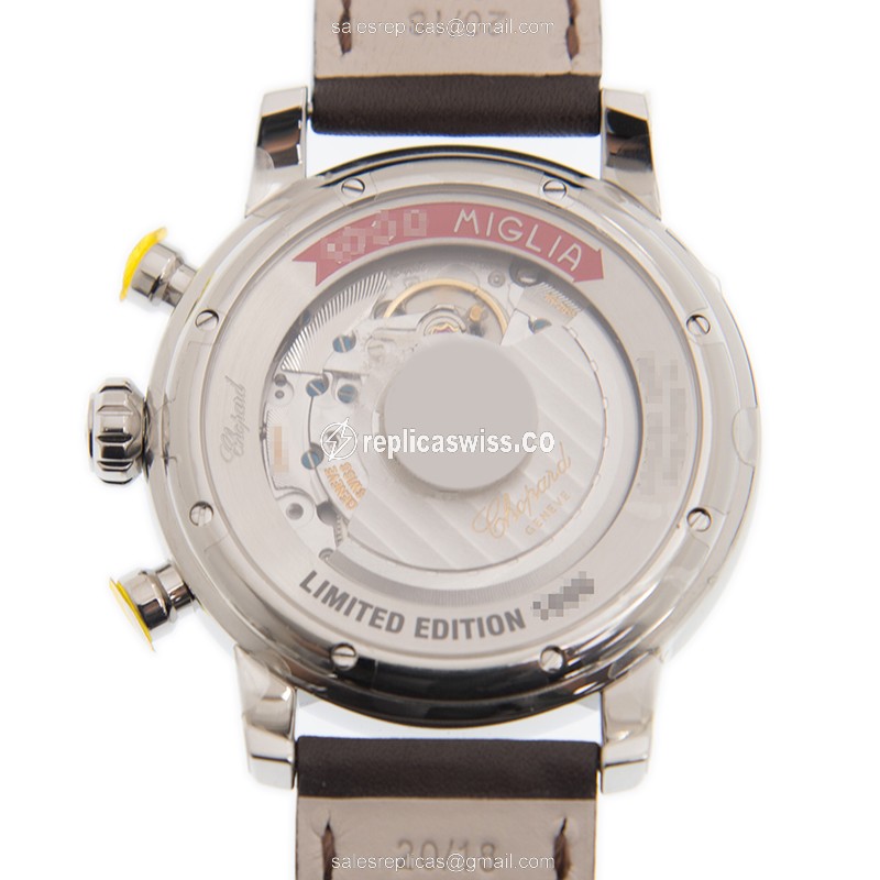 Chopard 168589-3003 Replica - Automatic - Steel Case - Blue Dial - Brown Alligator Strap - View 3