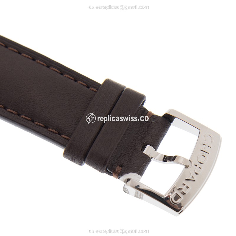 Chopard 168589-3003 Replica - Automatic - Steel Case - Blue Dial - Brown Alligator Strap - View 4