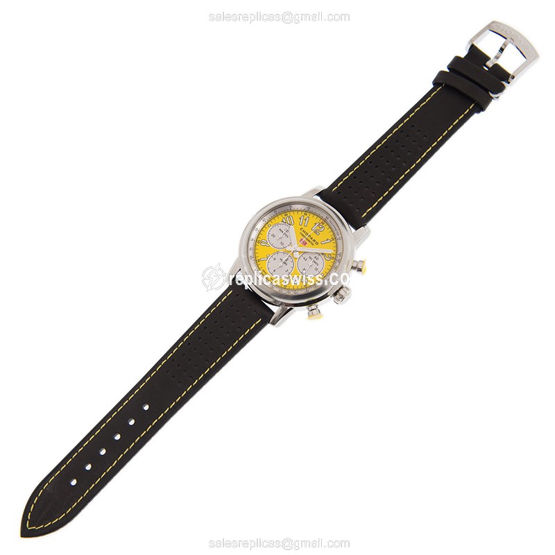 Chopard Mille Miglia GT XL - Auto - Yellow Dial - Steel Case - Black Alligator Strap - View 2