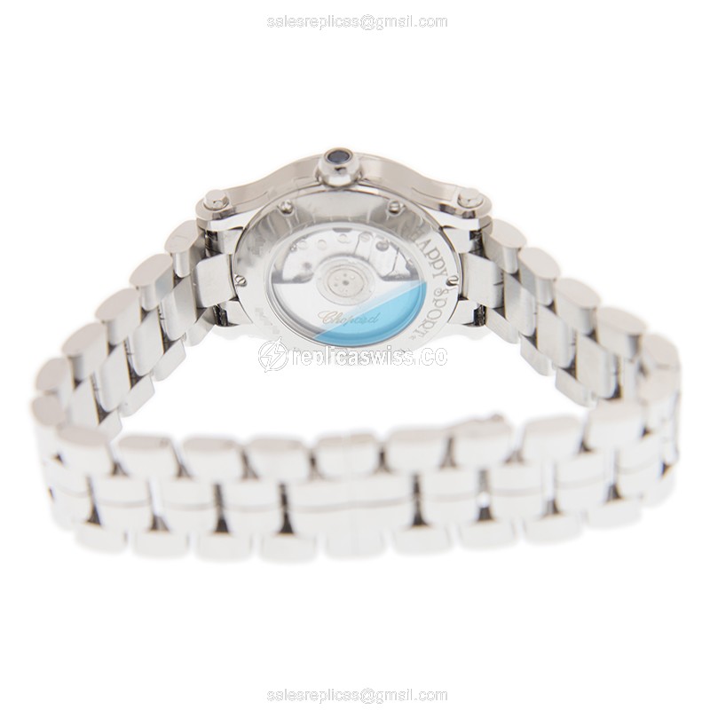Chopard Happy Diamonds Replica - Automatic - Stainless Steel - White Dial - Silver Clasp - View 4