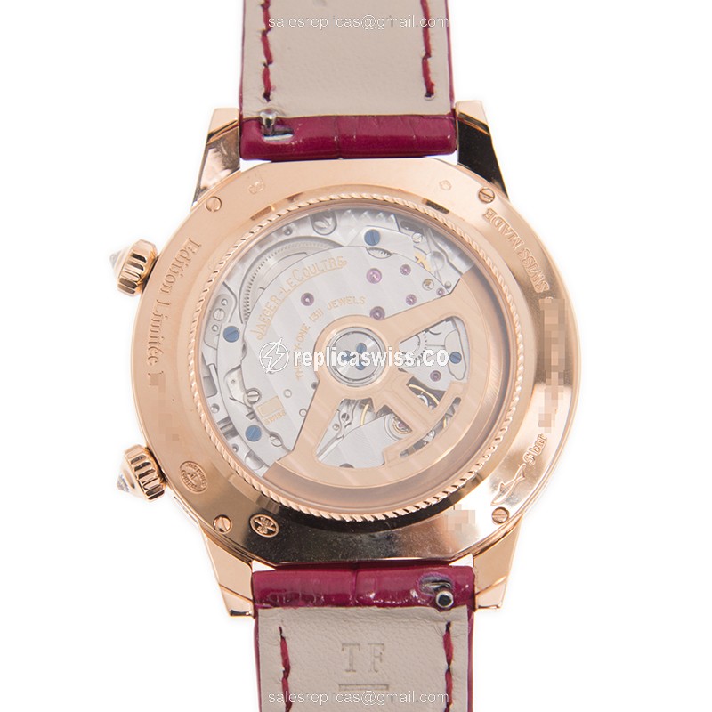 Jaeger-Lecoultre Q3482561 Rendez-Vous - Auto 18kt Rose Gold - Diamond Purple Dial - Red Alligator Buckle - View 3