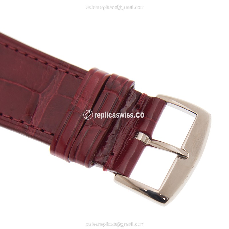 Franck Muller 6002 M QZ COLOR DREAMS - Quartz - 18kt White Gold - White Dial - Red Alligator Buckle - View 4