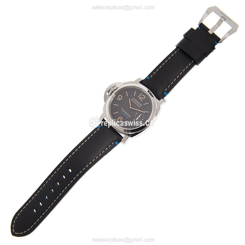 Panerai PAM00796 LUMINOR Replica - Manual - Steel Case - Black - Leather Strap - View 2