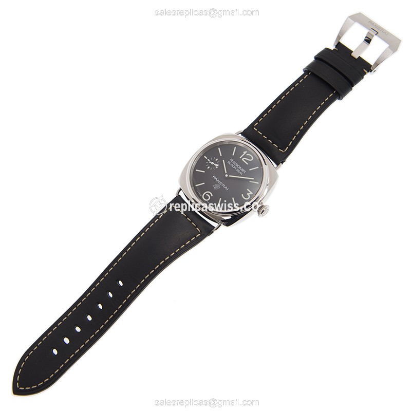 Panerai PAM00754 RADIOMIR Replica - Manual - Steel Case - Black Dial - Leather Strap - Buckle Clasp - View 2
