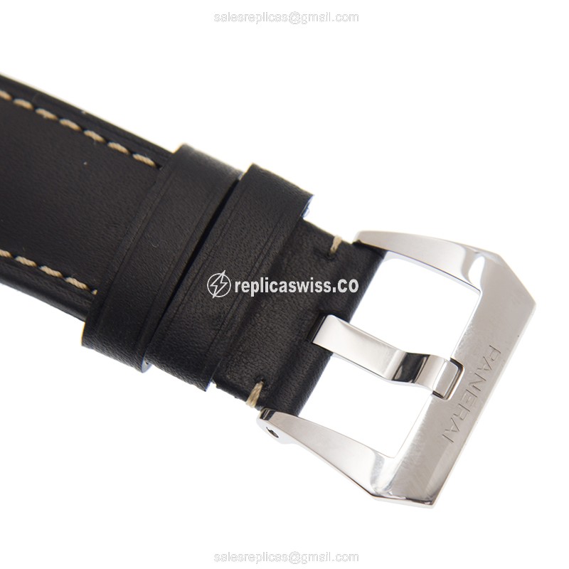 Panerai PAM00754 RADIOMIR Replica - Manual - Steel Case - Black Dial - Leather Strap - Buckle Clasp - View 4