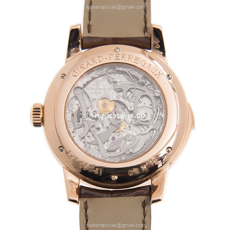Girard Perregaux 99741-52-831-BAEA - Manual Wind - 18kt Rose Gold - White Dial - Brown Alligator Strap - View 3