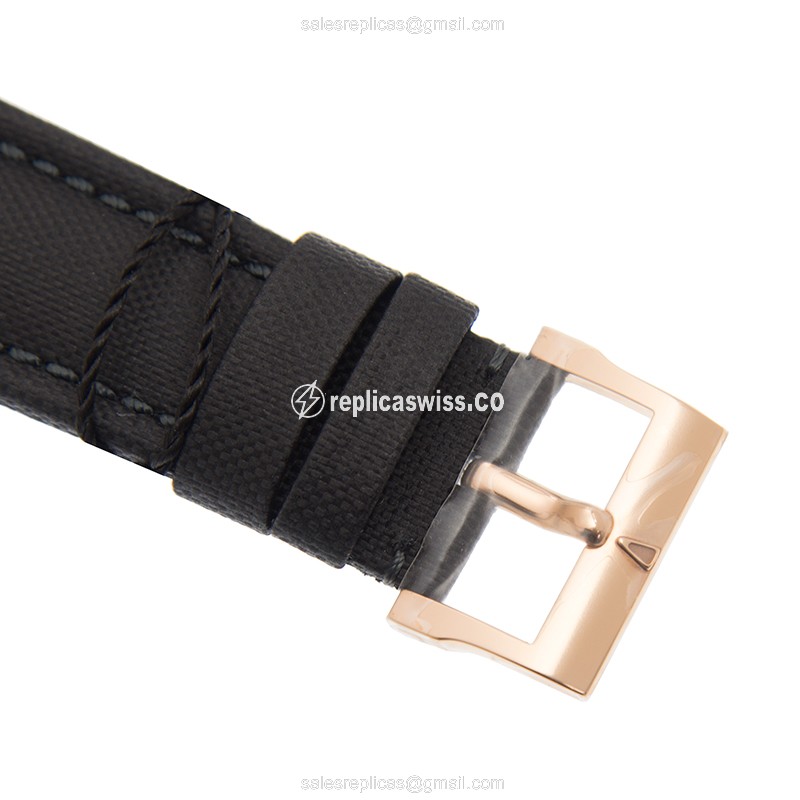 Blancpain 5025-9530-52A FIFTY FATHOMS - Auto - 18kt Rose Gold - Diamond Case - Black Dial - Leather Strap - View 4