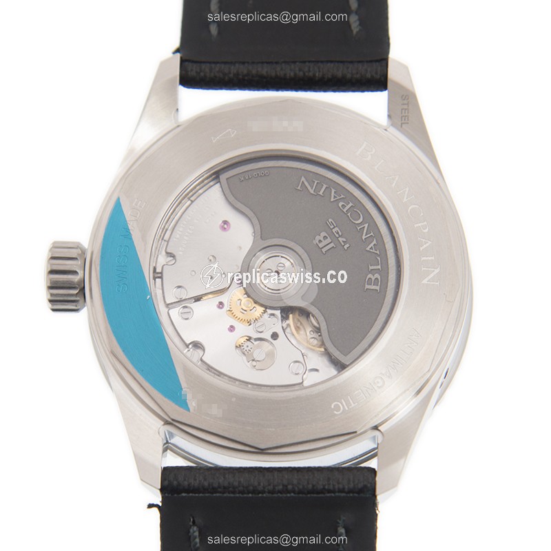 Blancpain 5054-1110-B52A Replica - Automatic - Steel - Gray Dial - Black Canvas Strap - View 3