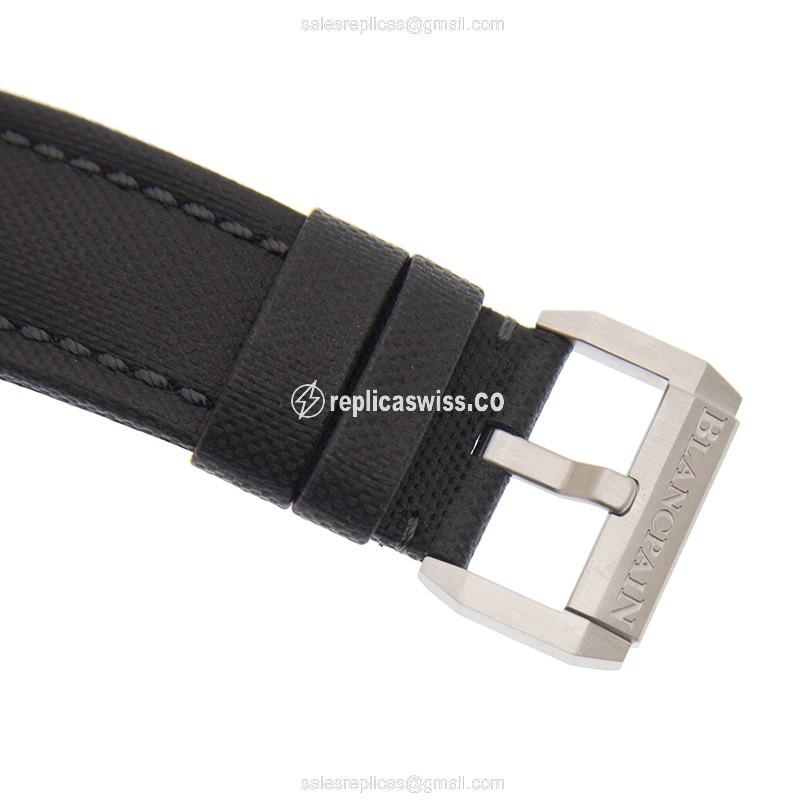 Blancpain 5054-1110-B52A Replica - Automatic - Steel - Gray Dial - Black Canvas Strap - View 4