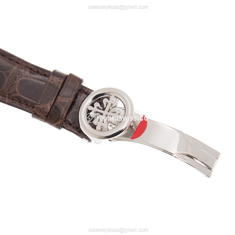 Patek Philippe 5270P-001 - Manual Wind - 950 Platinum Case - Brown Dial & Alligator Strap - View 4