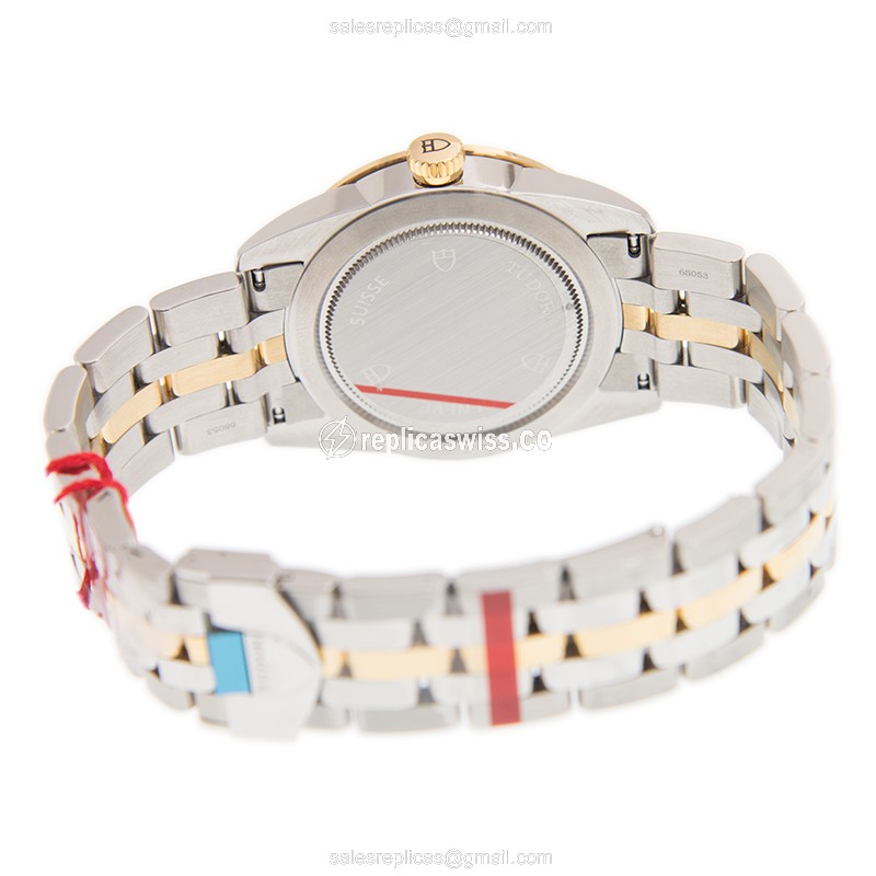 Tudor Glamour Date Replica - Automatic - Gold & Steel - Ivory Dial - Silver Clasp - View 4