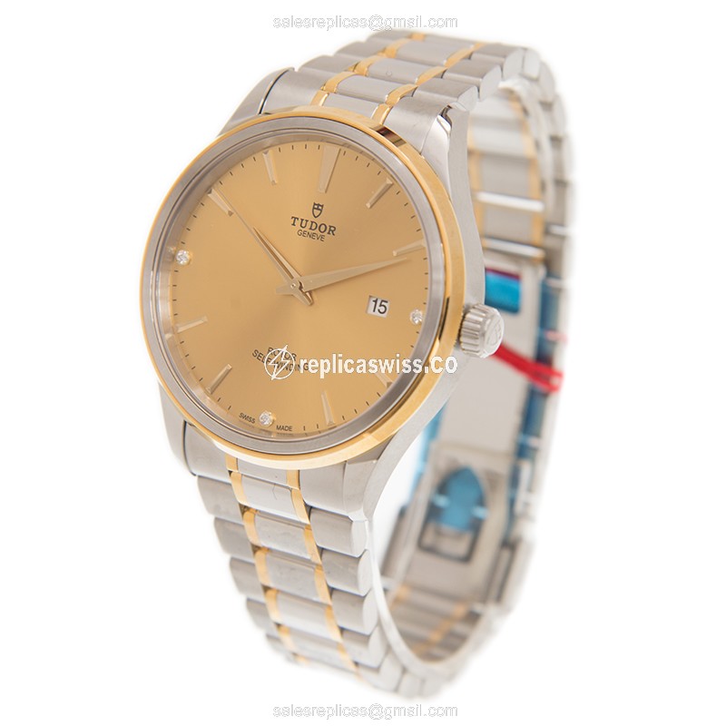 Tudor Watch Replica - Automatic - Gold Dial - 18kt/Steel - View 3