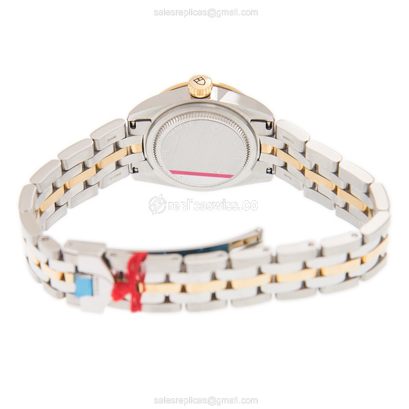 Automatic Tudor Glamour Date - 18kt Gold & Steel - Gold Dial - Gold Clasp - View 4