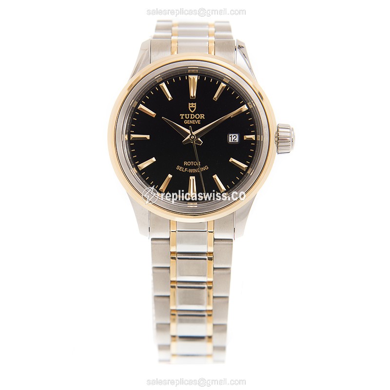 Tudor 12103-65013-BK Automatic 18kt Gold & Steel - Black Dial - Gold Clasp - View 2