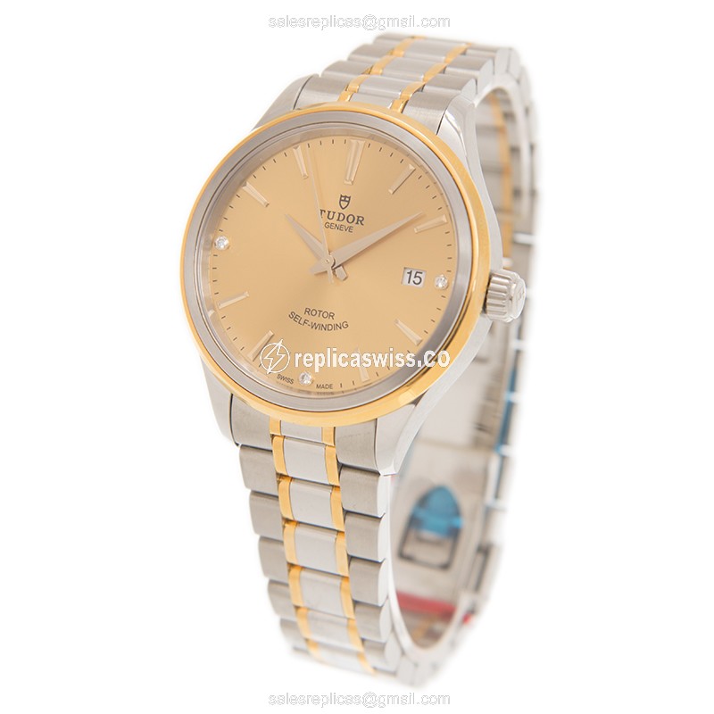 Tudor 12503 Replica Watch - Manual Wind - PVD Gold - View 3