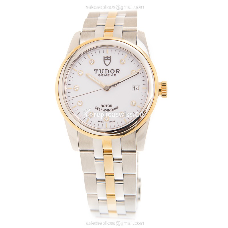 Tudor Glamour Date Replica - Automatic - Steel - White Dial - View 2