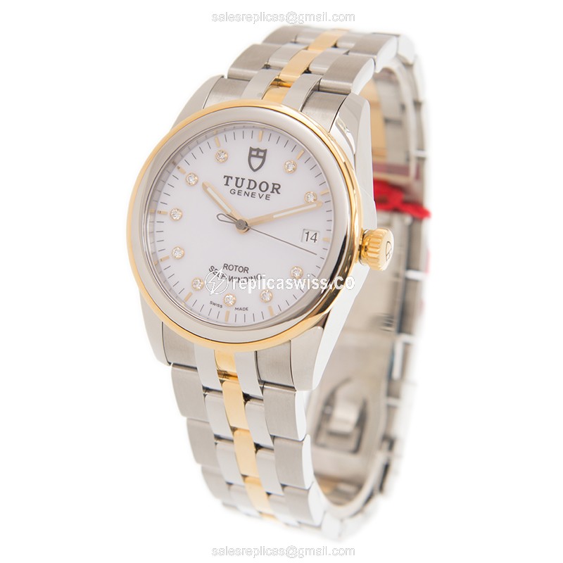 Tudor Glamour Date Replica - Automatic - Steel - White Dial - View 3