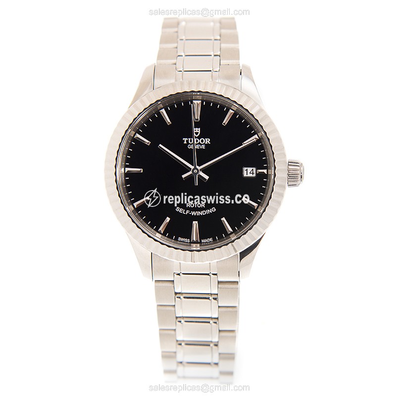 Tudor 12310-65030-BK Replica - Automatic - Black Dial - Steel Case - Silver Strap - View 2