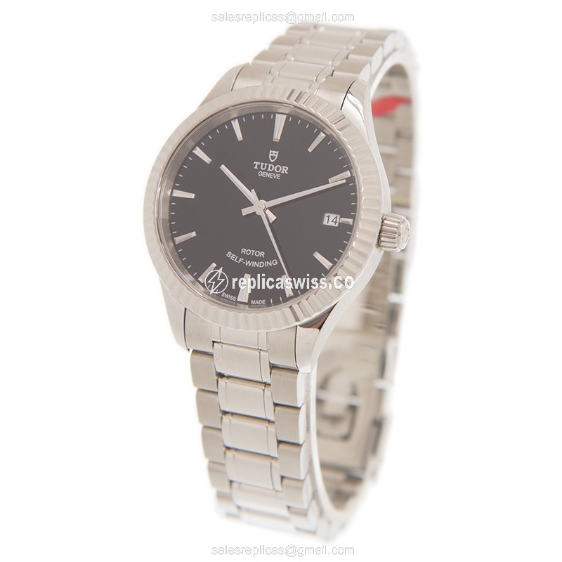Tudor 12310-65030-BK Replica - Automatic - Black Dial - Steel Case - Silver Strap - View 3