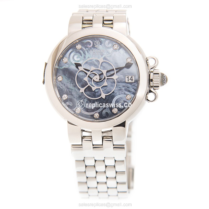 Automatic Tudor Replica - Clair De Rose - Blue Dial - Stainless Steel Case - Silver Band - View 2